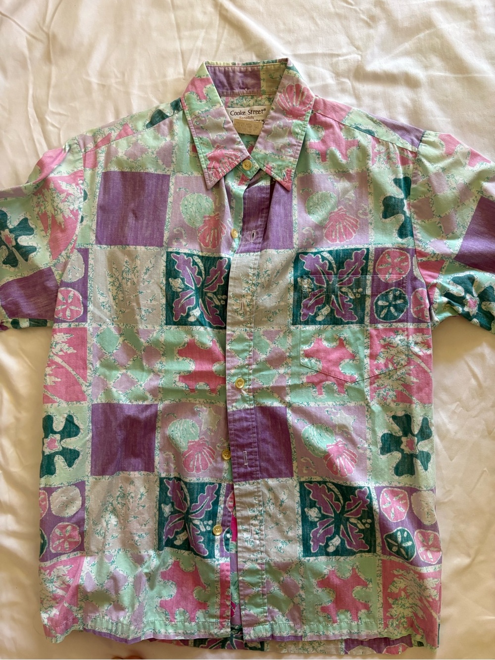 Aloha Shirt Pink & Mint Patterned Short-Sleeve Shirt